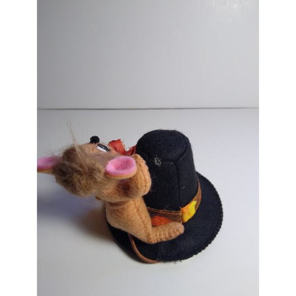 Annalee Small Mouse Figurine By Pilgrim Hat Thanksgiving Holiday Collectible 3" - Picture 2 of 4